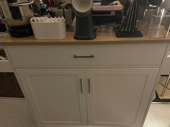 💥FREE SHIPPING💥 Rolling Kitchen Island w/ Adjustable Shelf & Large Drawer Cupboard Cabinet Cart