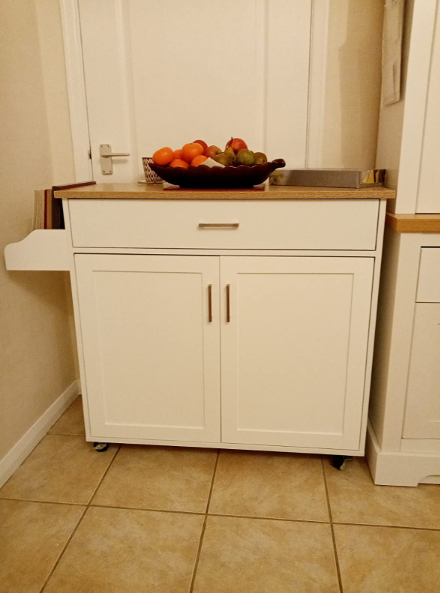 💥FREE SHIPPING💥 Rolling Kitchen Island w/ Adjustable Shelf & Large Drawer Cupboard Cabinet Cart