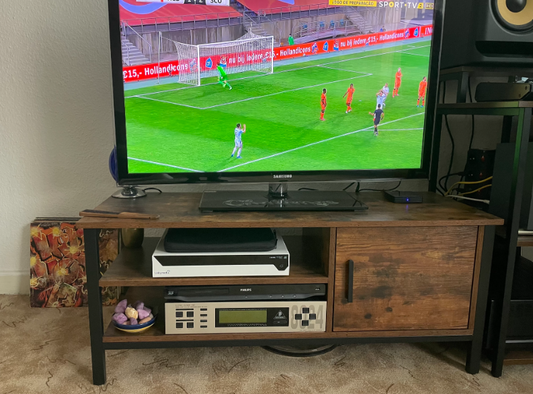 š„SALEš„TV Stand Cabinet for TVs up to 48", TV Table & Low board w/ Cabinet & 2 Shelves