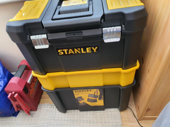 STANLEY Essential Rolling Workshop Toolbox, 3 Tier Stackable Units