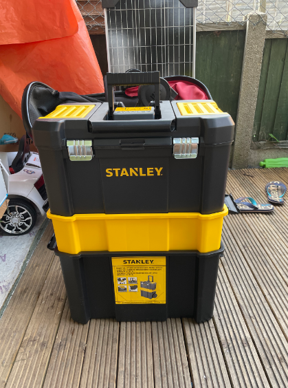 STANLEY Essential Rolling Workshop Toolbox, 3 Tier Stackable Units