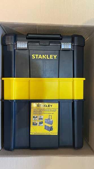 STANLEY Essential Rolling Workshop Toolbox, 3 Tier Stackable Units