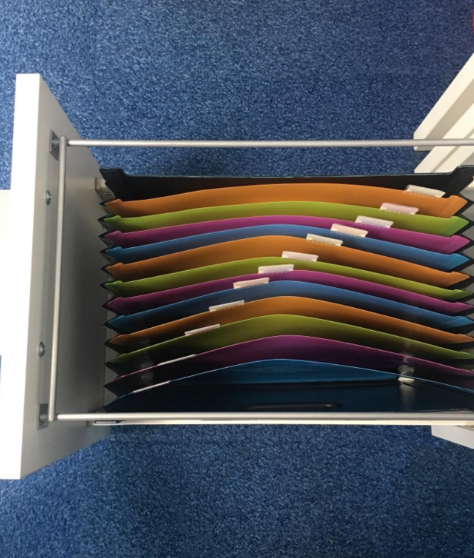 Antibacterial SupaFile A4 13-Part Landscape Desktop Expanding File w/ Multi-Colored Dividers