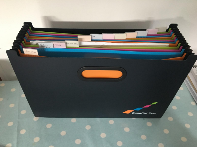 Antibacterial SupaFile A4 13-Part Landscape Desktop Expanding File w/ Multi-Colored Dividers