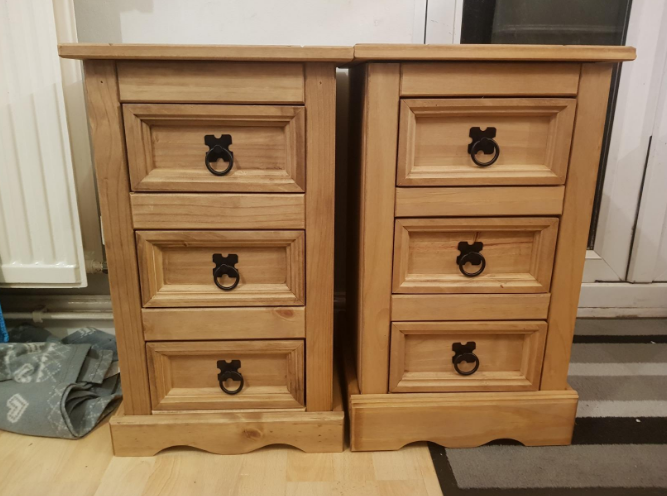 Corona 3 Drawer Bedside, End Table, Side Table - Brown