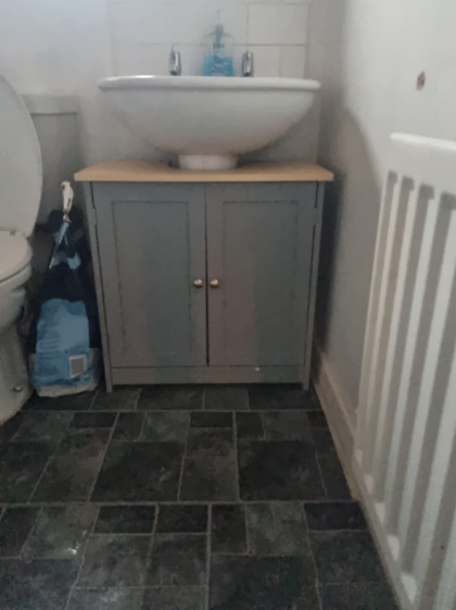 💥SALE💥Grey Under Sink Pedestal Cabinet Cupboard Bathroom Storage Unit with 2 Doors