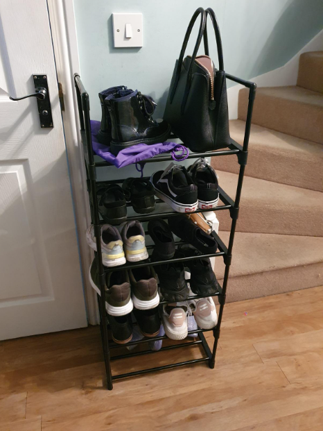 6 Tier Metal Stackable Shoe Storage Racks Organizer Hold up to 12 Pairs of Shoes