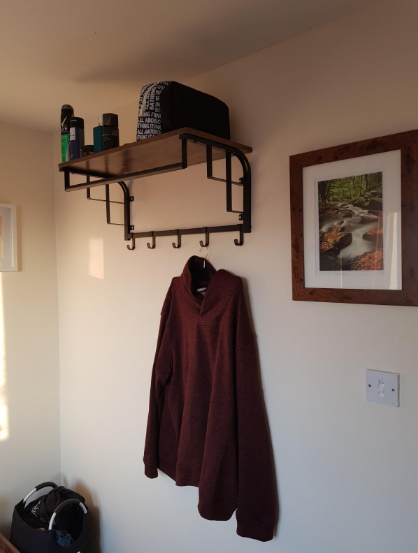 Rack Wall-Mounted with 5 Hook, Hanging Rail, Versatile for Entryway