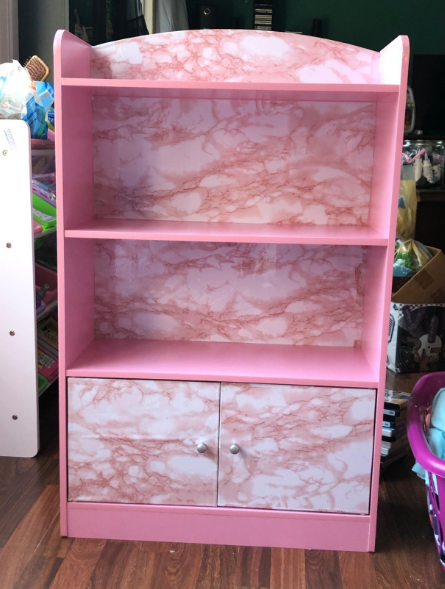 Bookcases, Storage with Cabinet, Wood, Pink/ Blue, one size