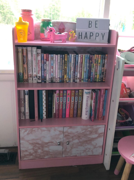 Bookcases, Storage with Cabinet, Wood, Pink/ Blue, one size