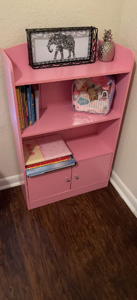 Bookcases, Storage with Cabinet, Wood, Pink/ Blue, one size