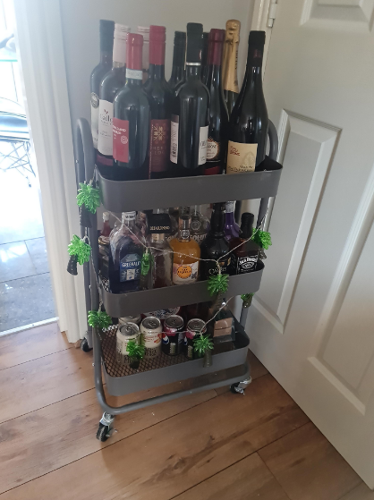 3-Layer Kitchen Trolley with 360 Degree Wheels for indoor and outdoor use