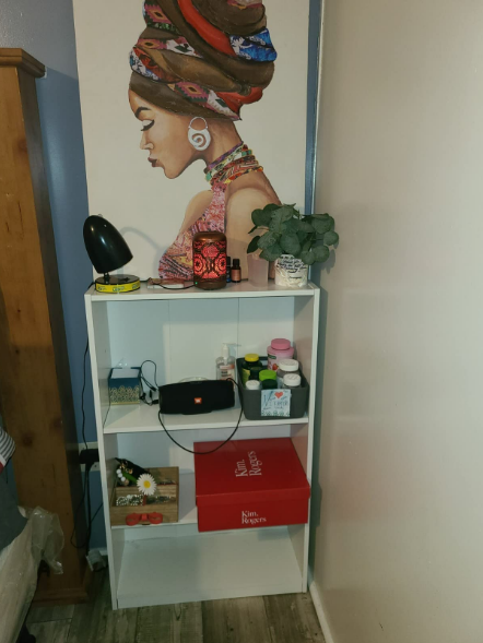 3-Tier Adjustable Shelf Bookcase, Pink/White/Black