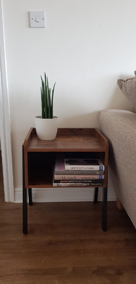 Stackable Side Table with Open Compartment, Nightstand, End Table, Rustic Brown