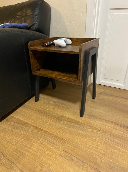 Stackable Side Table with Open Compartment, Nightstand, End Table, Rustic Brown