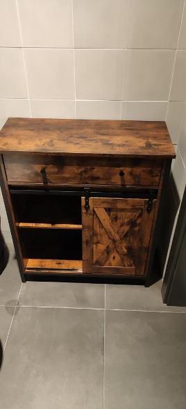 Storage Cabinet, Sideboard and TV Cabinet, Cabinet with 1 Drawer and Sliding Barn Door
