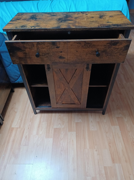 Storage Cabinet, Sideboard and TV Cabinet, Cabinet with 1 Drawer and Sliding Barn Door