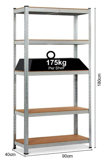 5 Shelf Steel Garage Utility Rack, Adjustable Shelves Heavy Duty Shelving Unit Storage