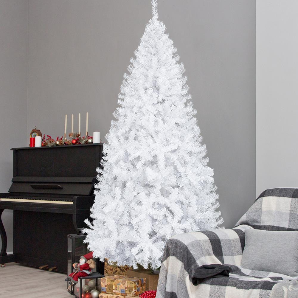 7Ft White Christmas Tree Xmas Decor Bushy Pine with Metal Stand