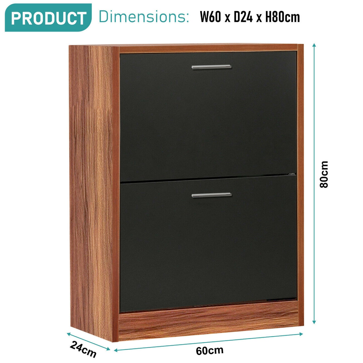 Shoe Rack Storage Cabinet Wooden Stand Cupboard Unit 2 Drawer Organizer