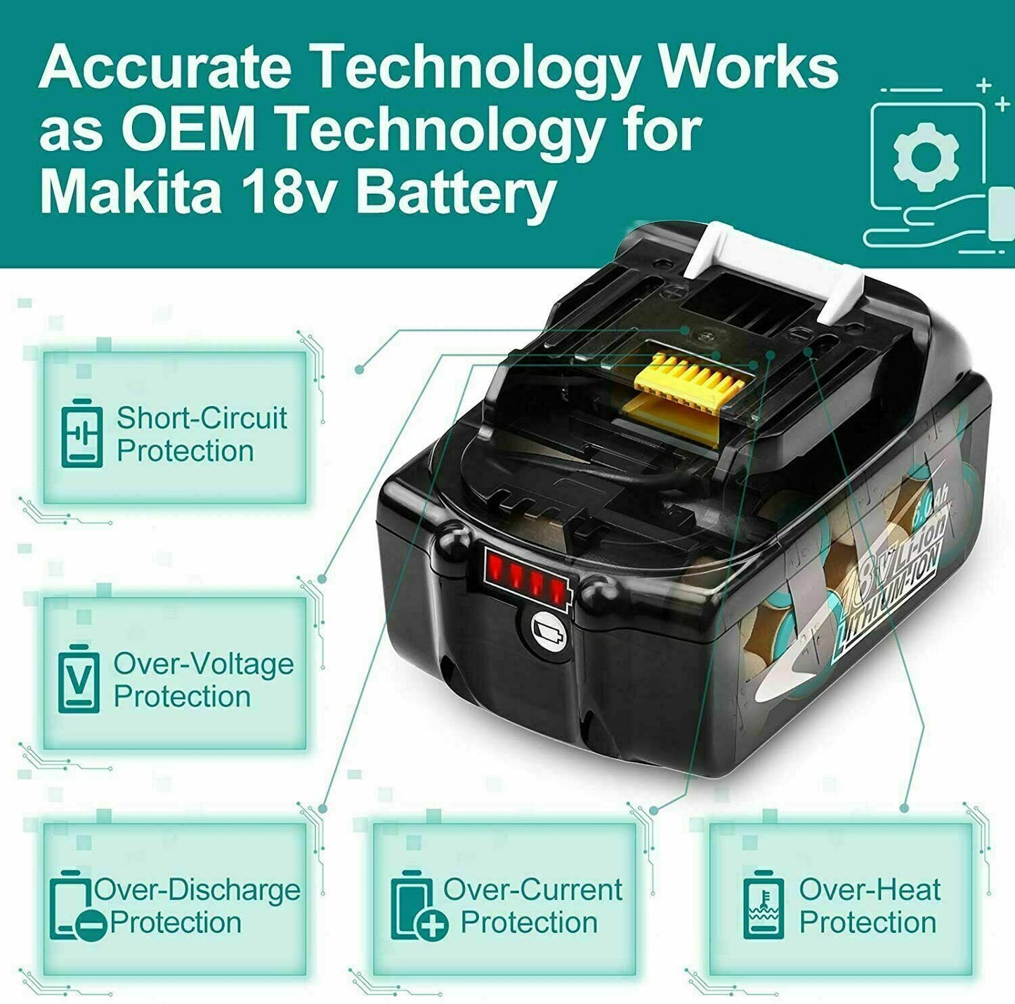 18V 6.0 Ah BL1860 Battery For Makita BL1830 LXT Li-ion BL1850 Cordless Power UK