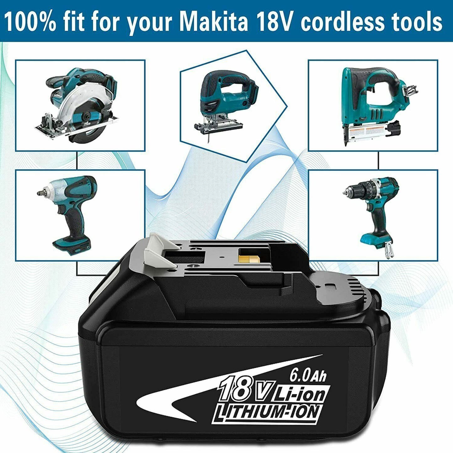18V 6.0 Ah BL1860 Battery For Makita BL1830 LXT Li-ion BL1850 Cordless Power UK