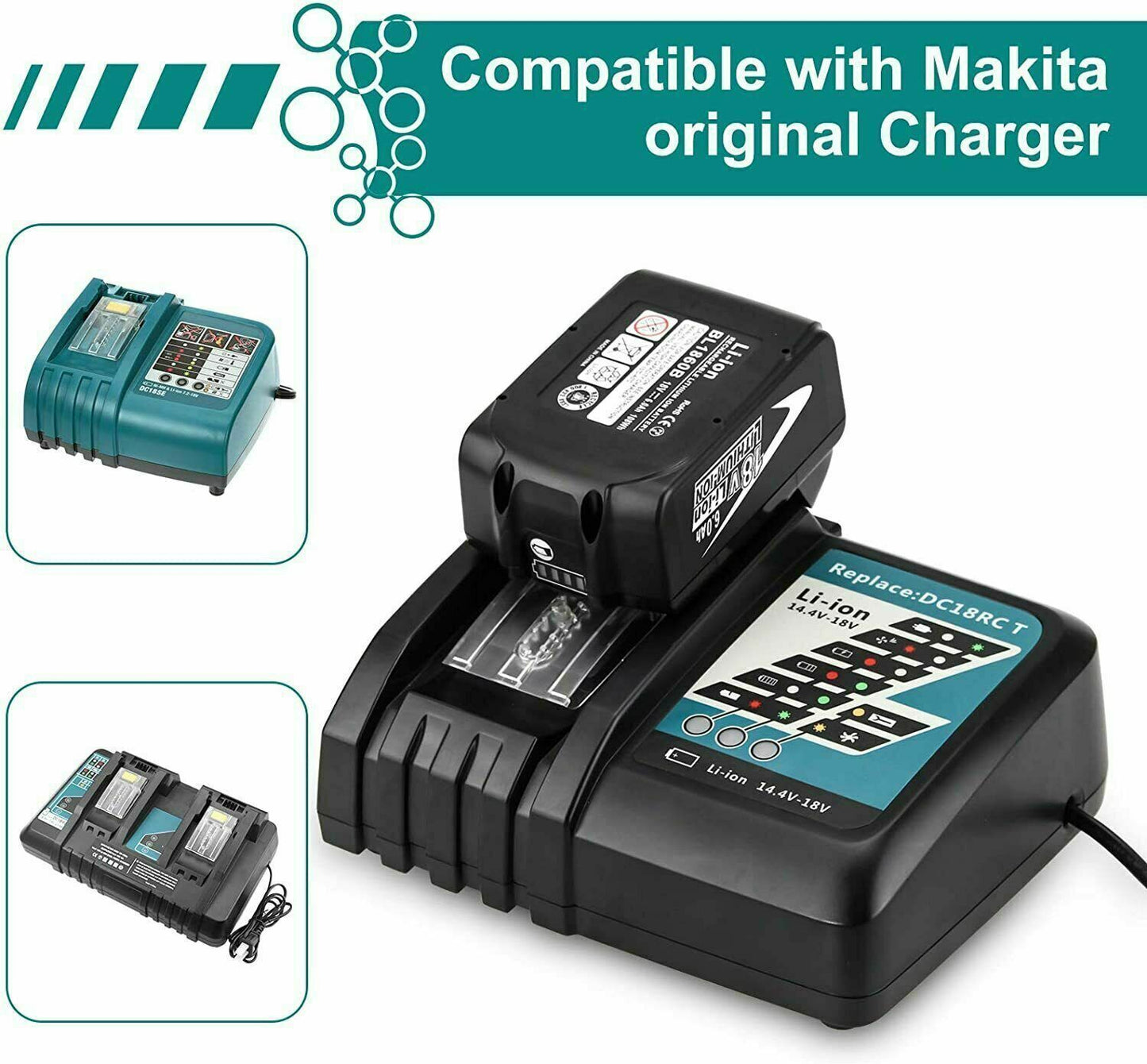 18V 6.0 Ah BL1860 Battery For Makita BL1830 LXT Li-ion BL1850 Cordless Power UK