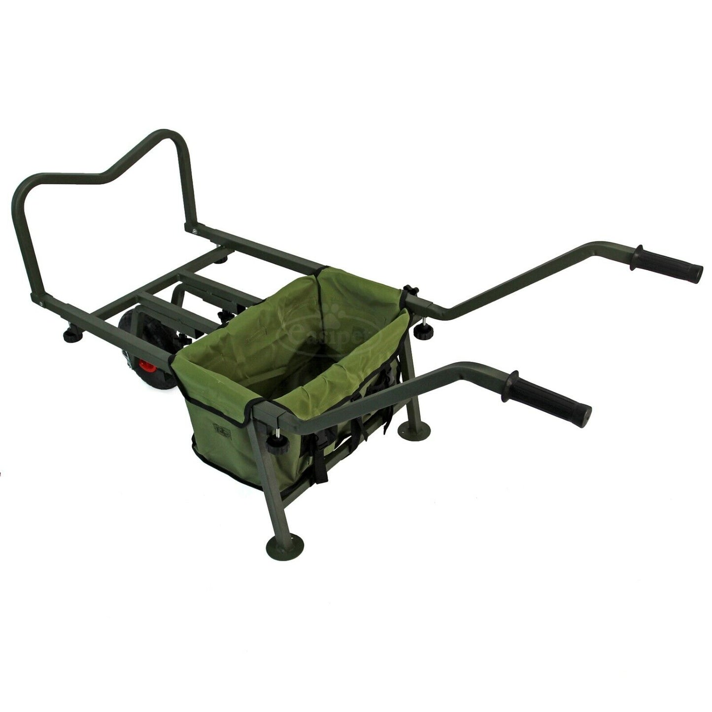 NEW! Fishing Trolley Solid PU Wheel Folding Barrow Cart with Detachable Bag