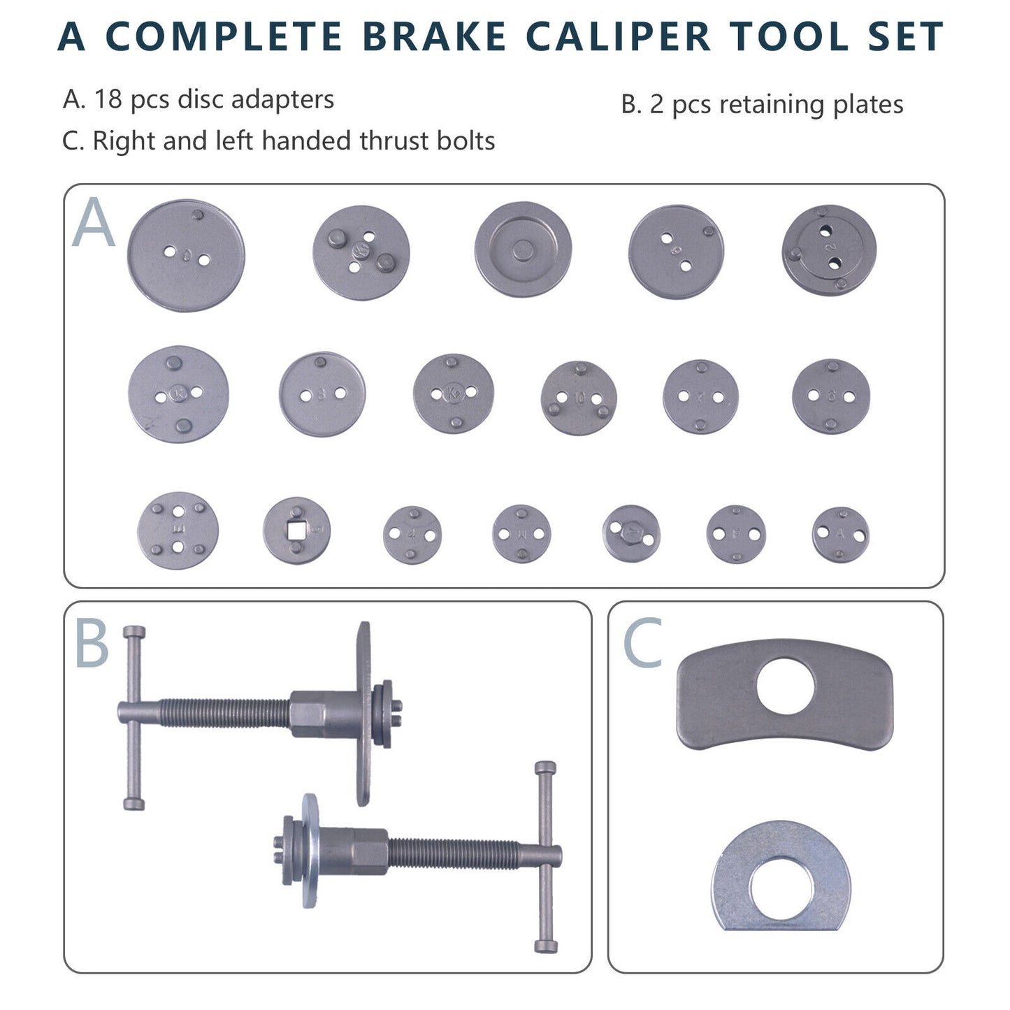 21pc Auto Car Universal Disc Piston Caliper Brake Rewind Wind Back Tool Kit Set