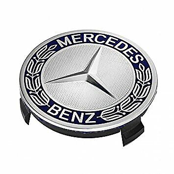 4x Blue Mercedes Benz Alloy Wheel Centre Caps 75mm Badges Hub Emblem - Fits All