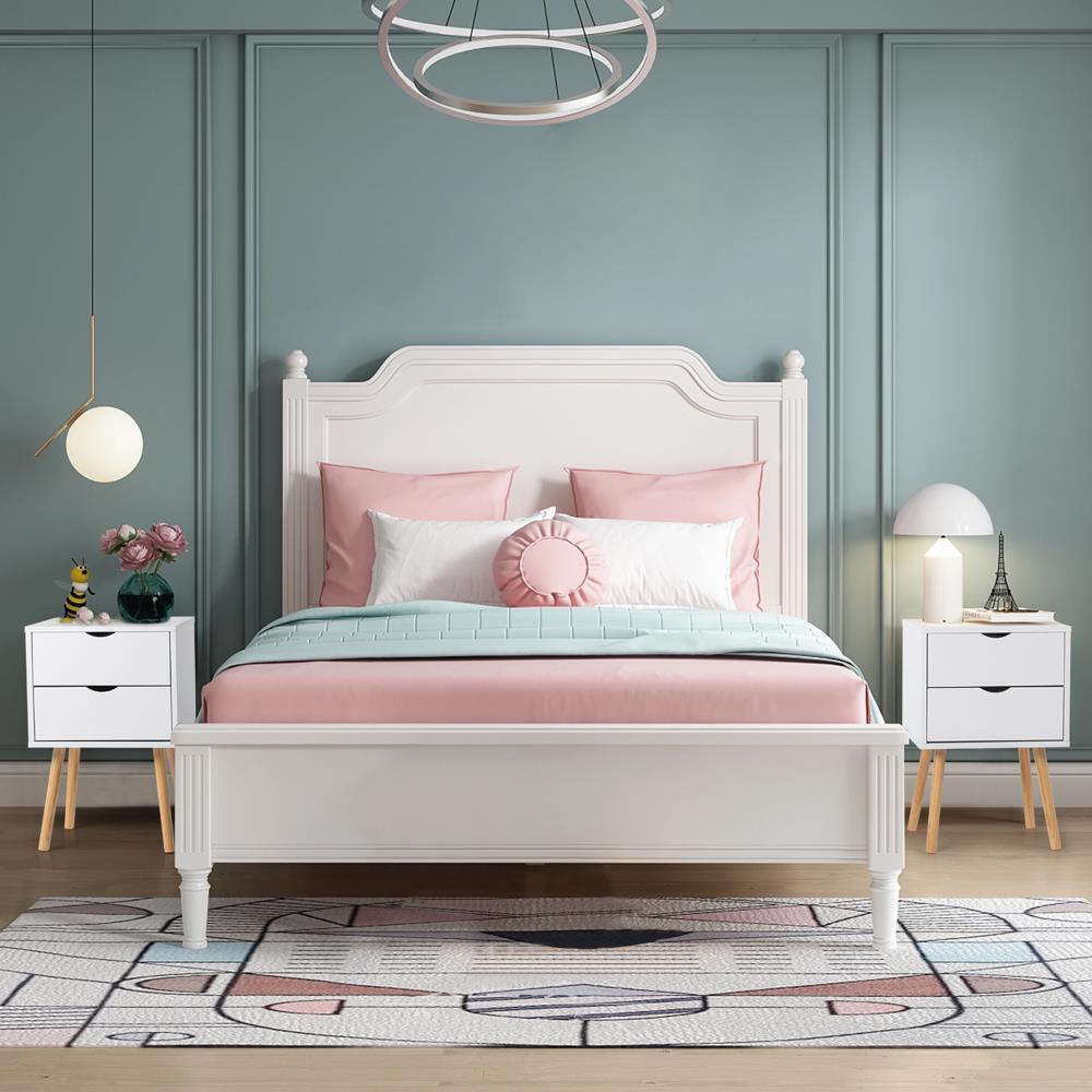Simple Modern Bedside Table 2 Drawers Nightstand End Table Bedroom Furniture