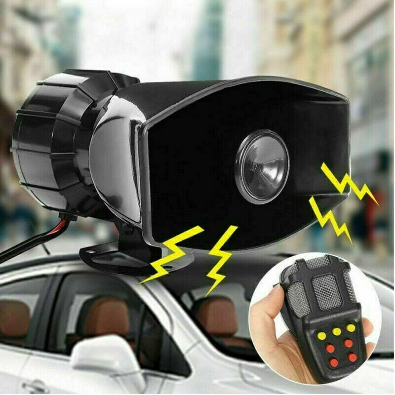 12V 7 Tone Sound Car Police Siren Horn Megaphone With Mic PA Speaker System