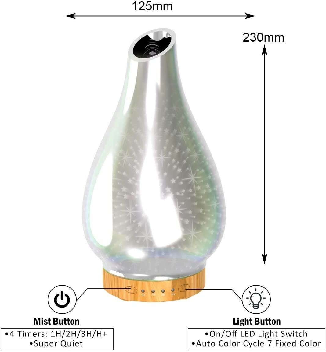 3D Firework Humidifier Night Lamp Ultrasonic Essential Oil Diffuser Aromatherapy