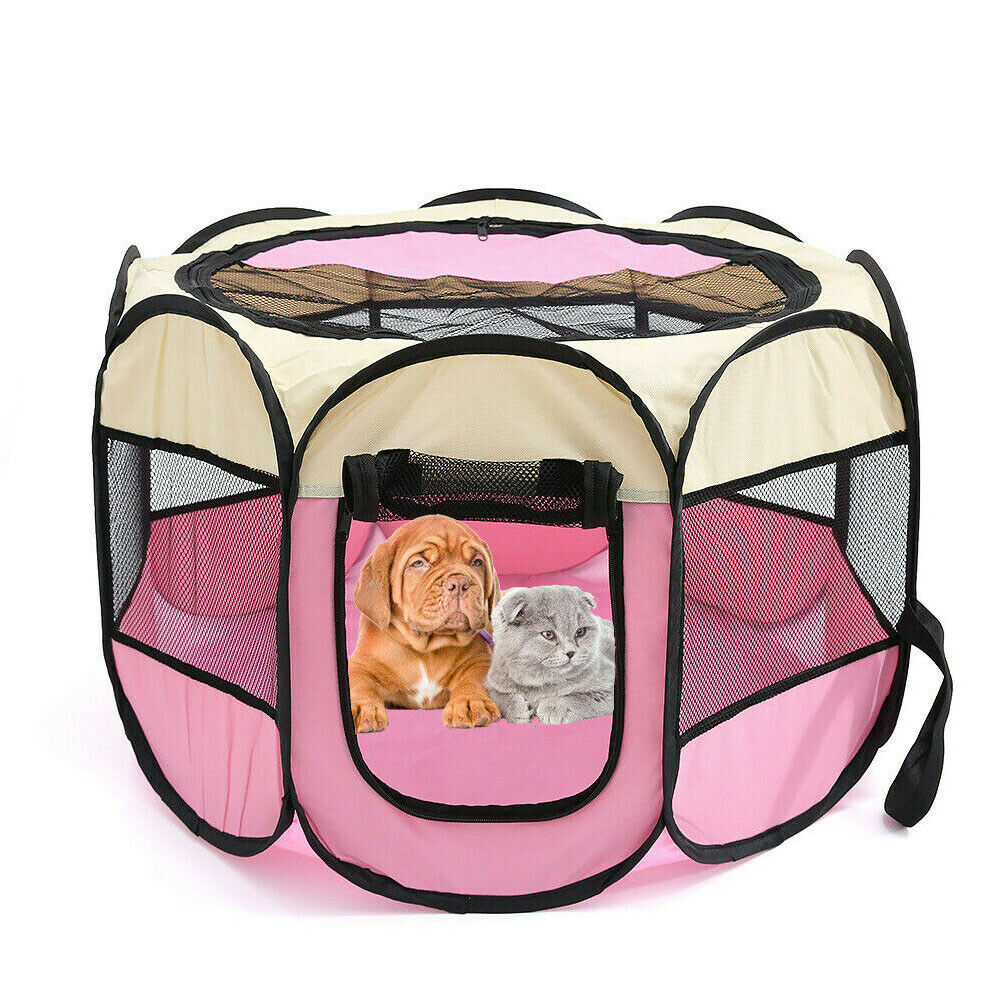 Foldable Soft Fabric Dog Crate Cat Cage Pet Bed Travel Puppy Play Pen Tent Large