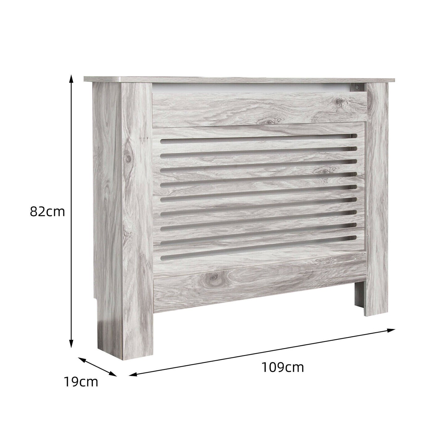 💥SALE💥Medium Grey Radiator Cover Grill Shelf Cabinet MDF Wood Modern Traditional Furniture