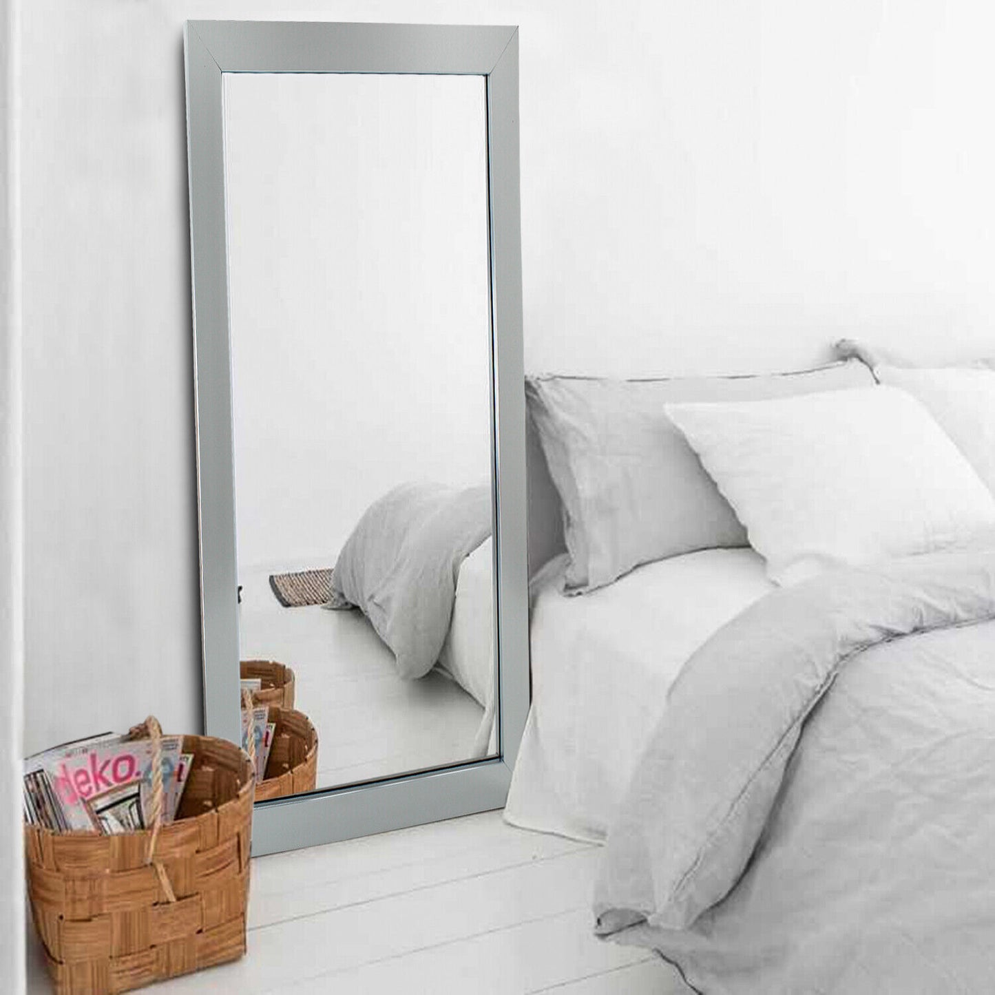 💥SALE💥Silver Long Wall Mounted Bathroom Bedroom Hallway Living Room Mirror Full Length