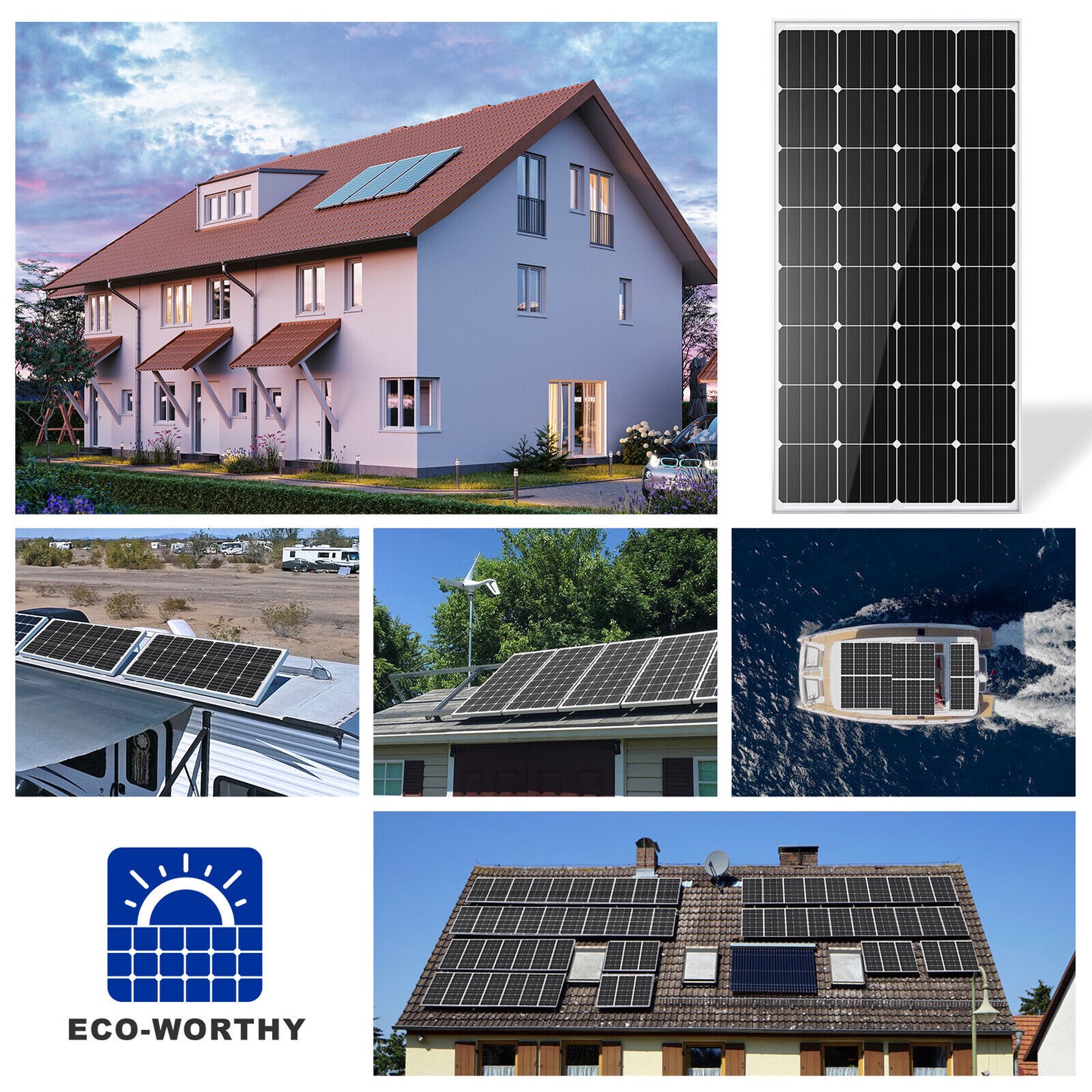 120W Monocrystalline Solar Panel 12V for Off Grid Solar kit RV Caravan