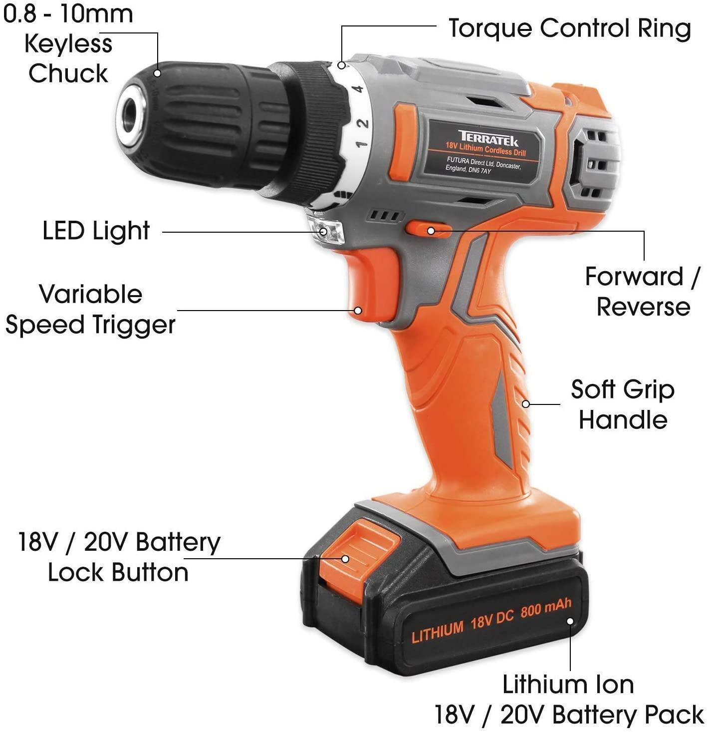 💥SALE💥18V CORDLESS DRILL DRIVER SET LI-ION BATTERY ELECTRIC SCREWDRIVER COMBI FREE SHIPPING