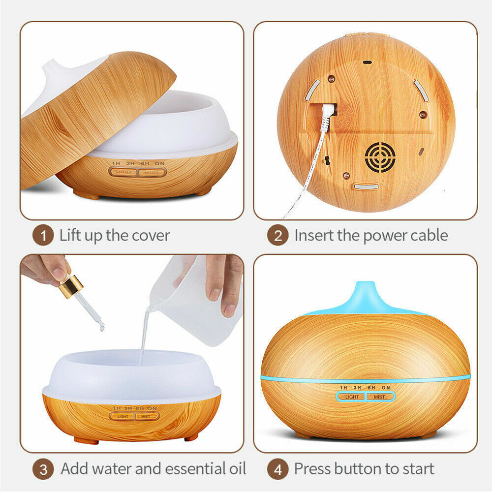 3 in 1 Essential Oil Aroma Diffuser Mist Humidifier Air Purifier Ultrasonic LED