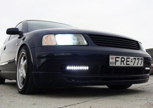 2x White 9 LED Daytime Running Light DRL Fog Indicator Side Bumper For Audi VW