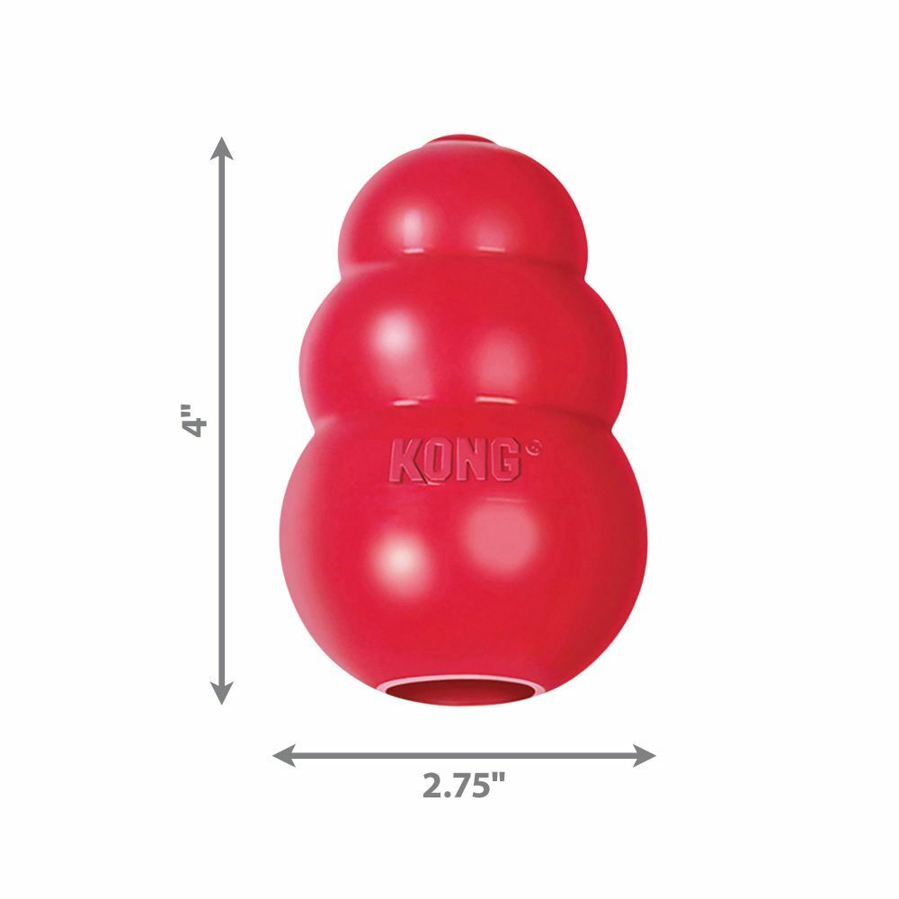 KONG Large Red Classic Dog Toy Toughest Natural Rubber Chew