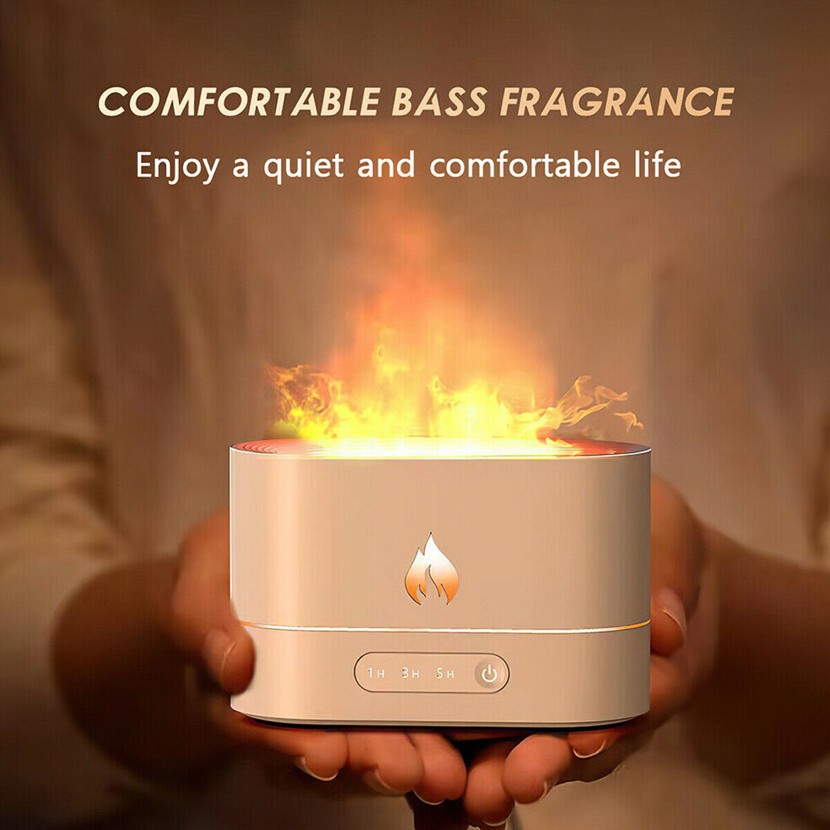 250ml Mist Maker Flame Air Humidifier Essential Oil Diffuser Bedroom Decor Light