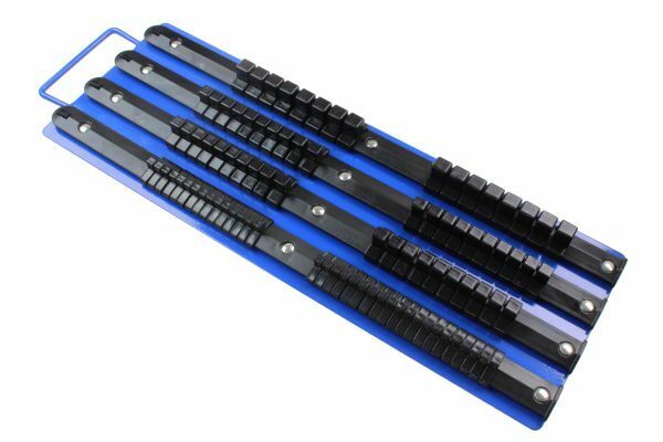 💥SALE💥US PRO Tools Socket Rail Tray Holds 86 Sockets, 1/4" 3/8" 1/2" Drive Clips 6741 5060599862811