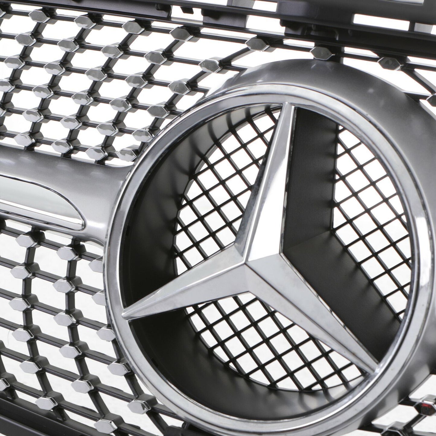 A250 STYLE SILVER FRONT BADGE GRILL GRILLE FOR MERCEDES BENZ A CLASS W176 12-15