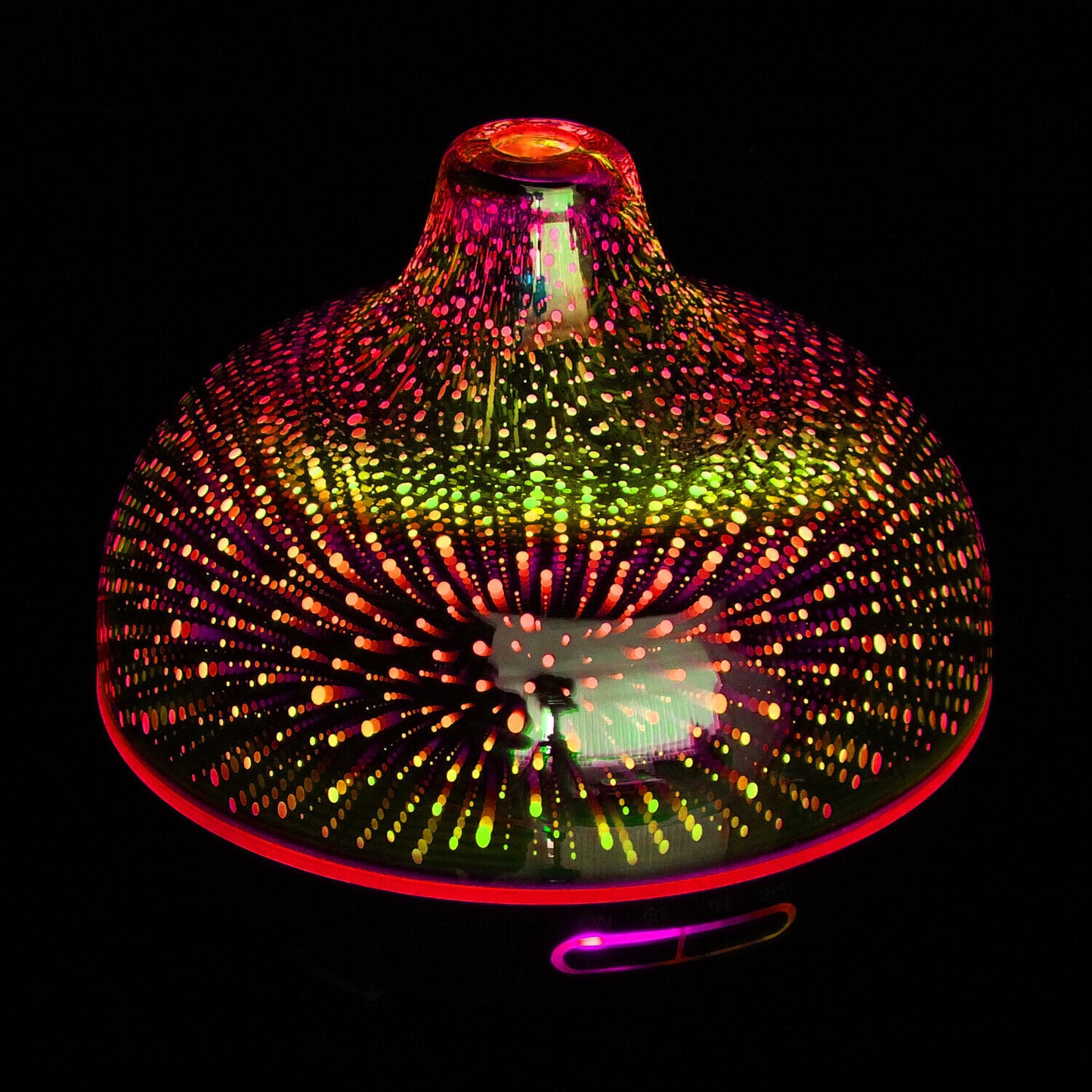 ULTRASONIC ESSENTIAL OIL AROMA DIFFUSER 7 COLOUR CHANGING 3D LED FIREWORK DESIGN 7427011747282