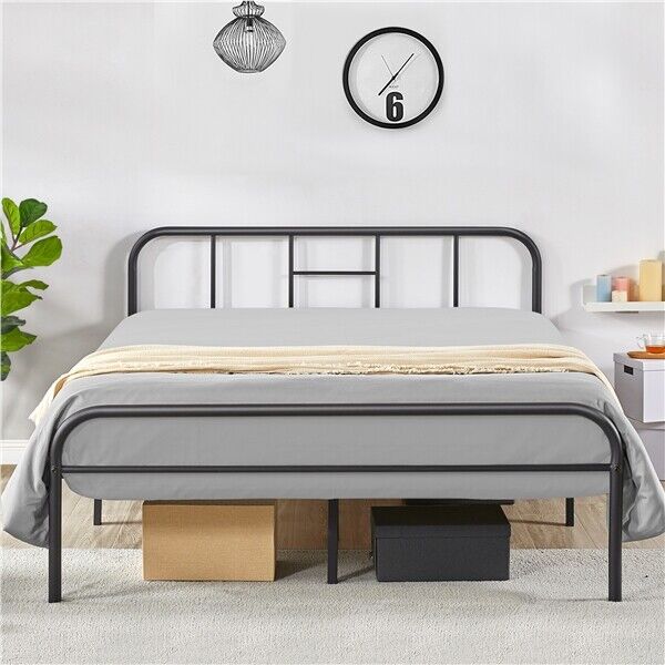 💥SALE💥Double Bed Frame 4ft6 Metal Platform Mattress Foundation Base with Slat Support
