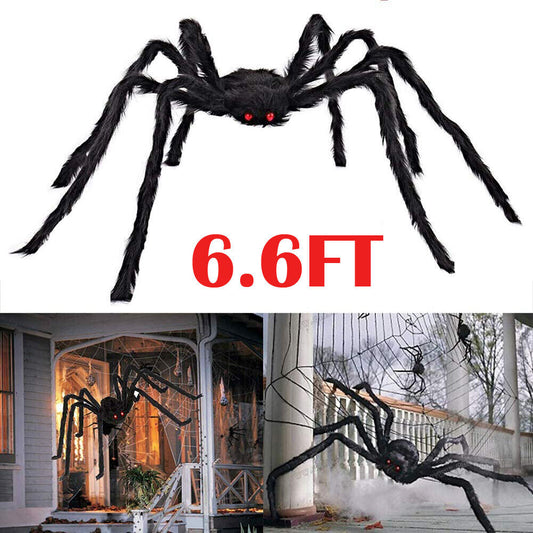 200CM(6.6FT) Hairy Giant Spider Halloween Prop Indoor/Outdoor Decor