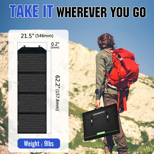 100W 120W Foldable Solar Panel Kit Portable Emergency Power for Camping RV Car