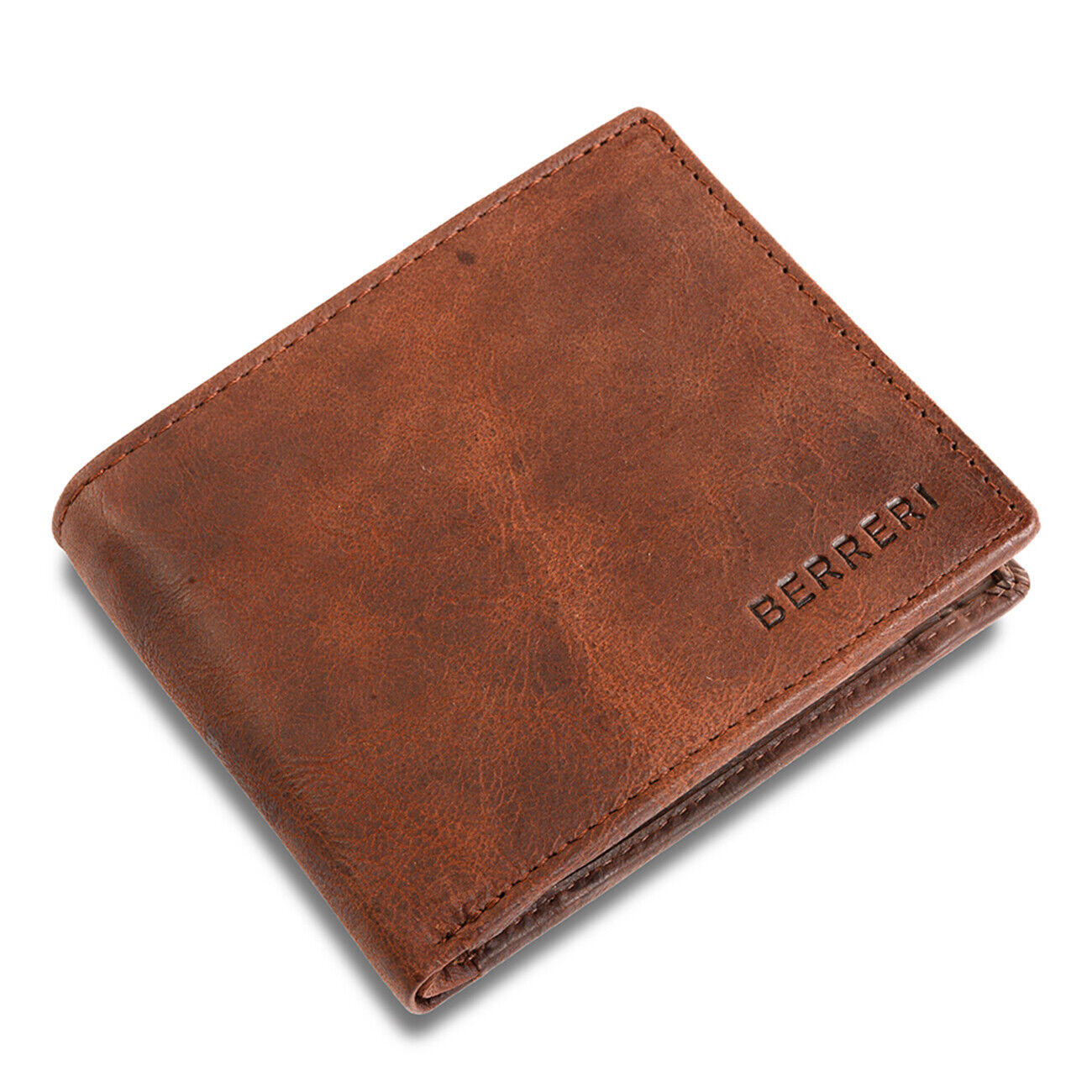 Mens 100% Genuine Leather Wallet RFID Safe Card Holder Quality BERRERI Gift Box