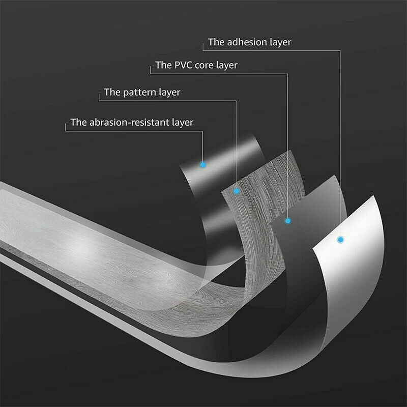 WATERPROOF SELF ADHESIVE FLOOR PLANKS TILES WOOD EFFECT FLOORING KITCHEN BEDROOM